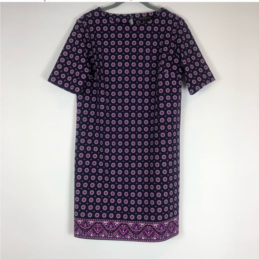 Banana republic navy and purple floral shift dress